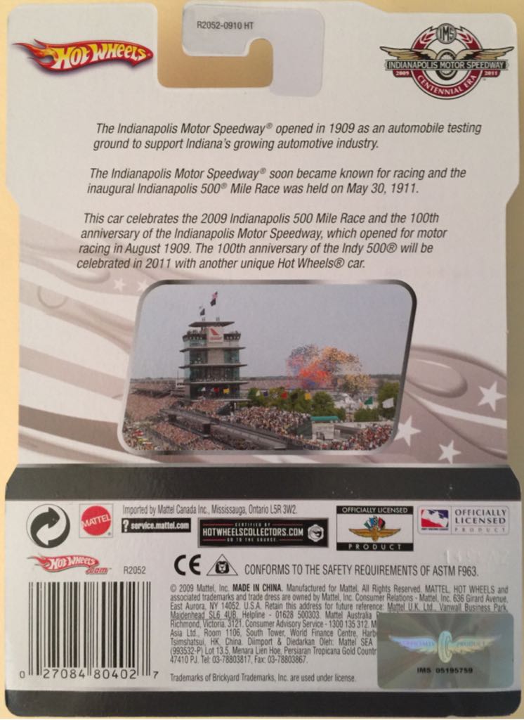 Indy Car Series Flag Car - Indy Car Series toy car collectible - Main Image 2