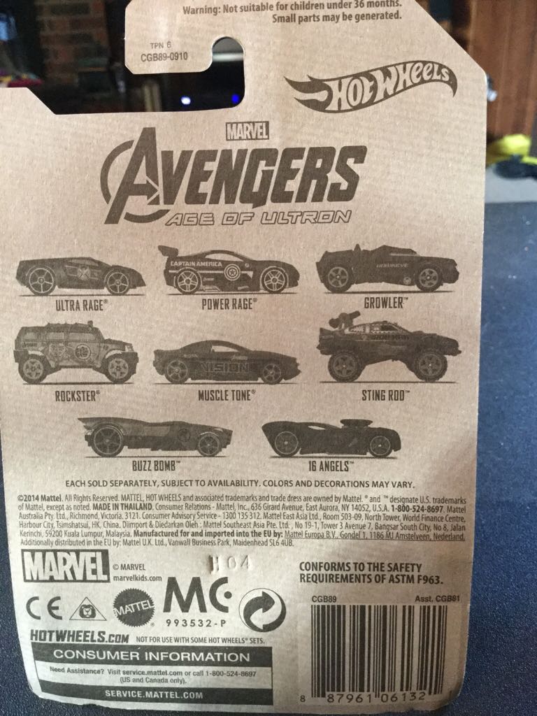 16 Angels - 2015 Avengers Age Of Ultron toy car collectible - Main Image 2
