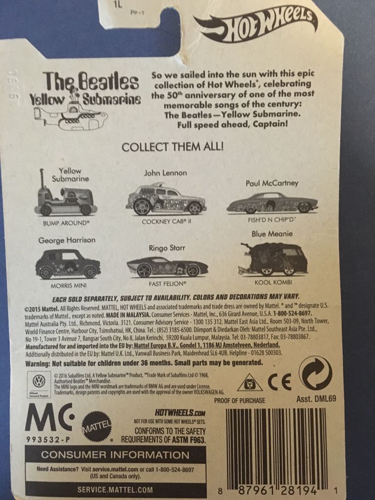Cockney Cab II - 2016 - The Beatles Yellow Submarine toy car collectible - Main Image 2