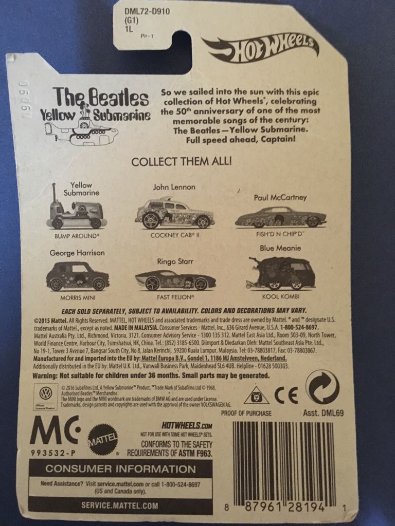 Morris Mini - The Beatles: Yellow Submarine toy car collectible - Main Image 2