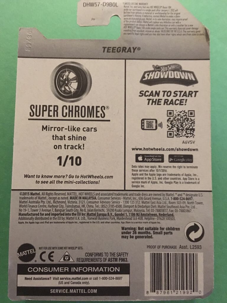 Teegray - 2016 Super Chromes toy car collectible - Main Image 2