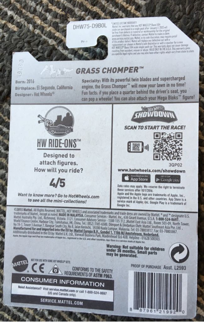 Grass Chomper - 2016 HW Ride-Ons toy car collectible - Main Image 2