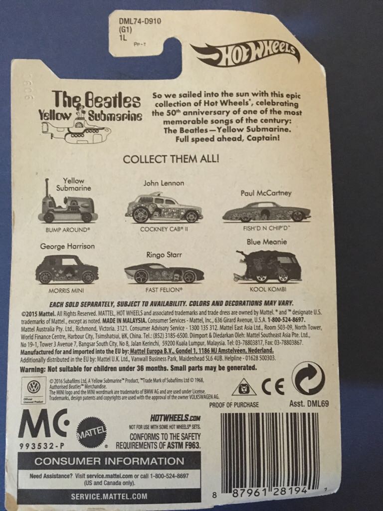 Bump Around - The Beatles Yellow Submarine toy car collectible - Main Image 2