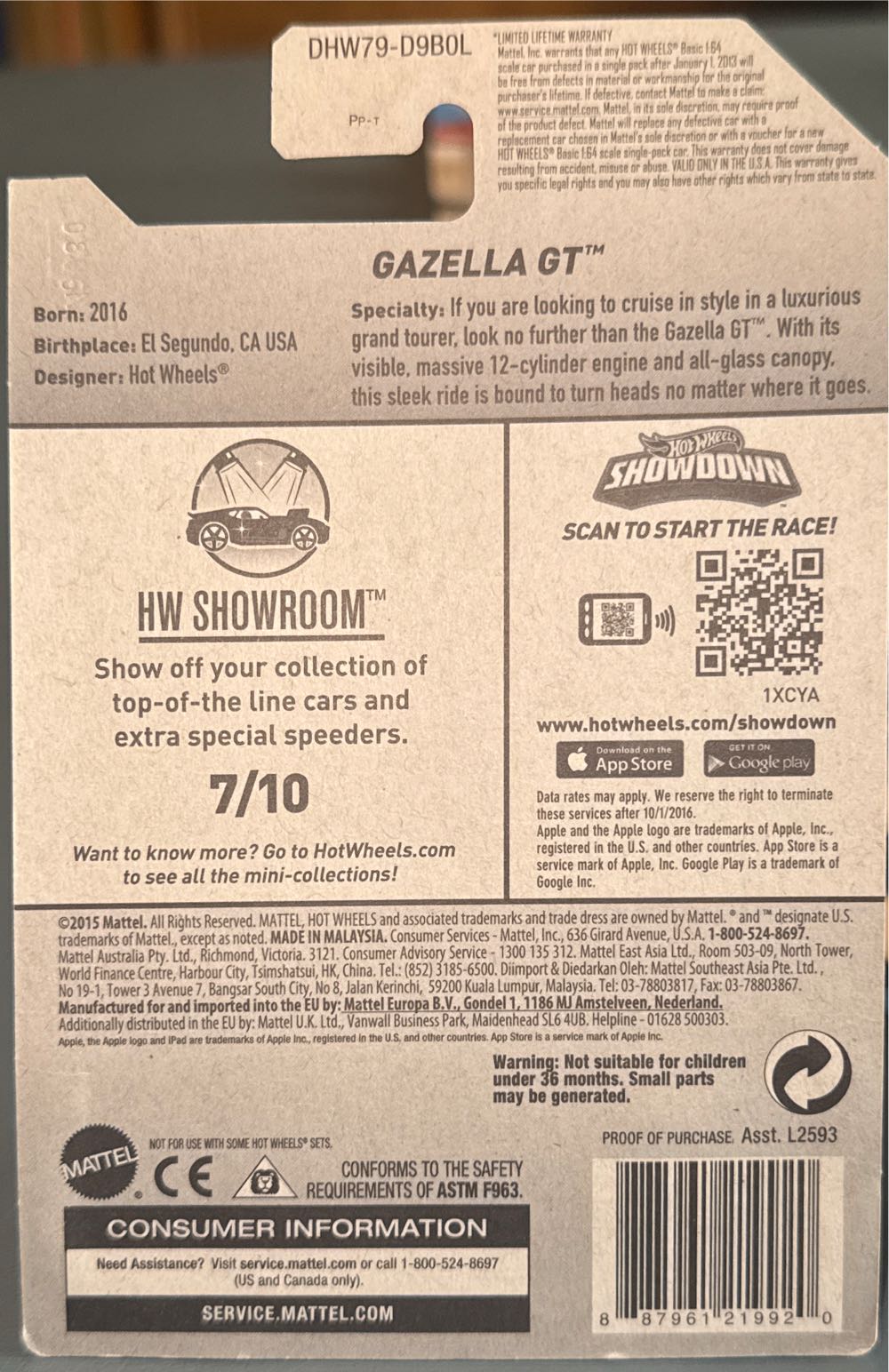 Gazella GT - HW Showroom toy car collectible - Main Image 3