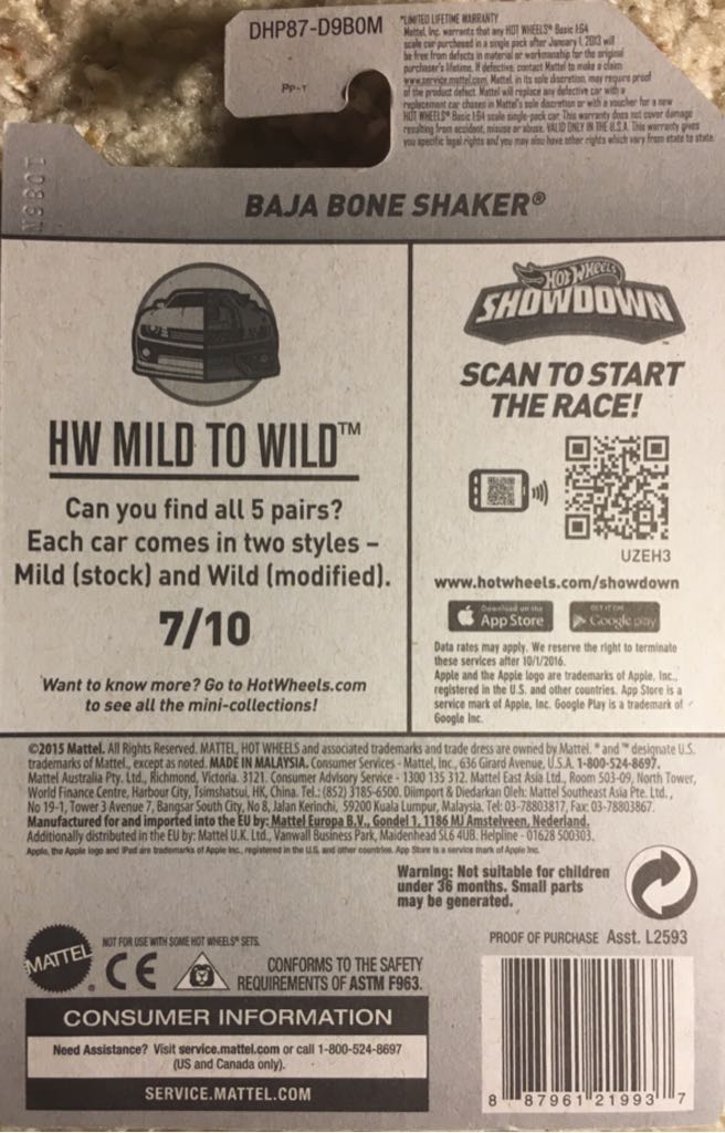 Baja Bone Shaker - Mild To Wild toy car collectible - Main Image 2