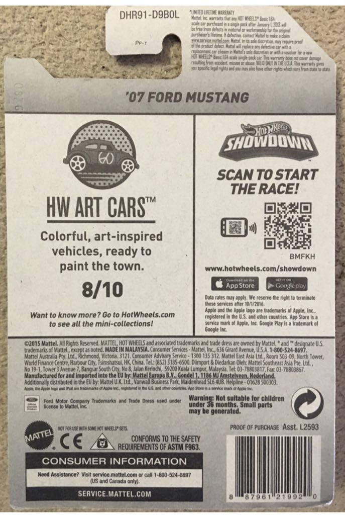 ’07 Ford Mustang - HW Art Cars toy car collectible - Main Image 2