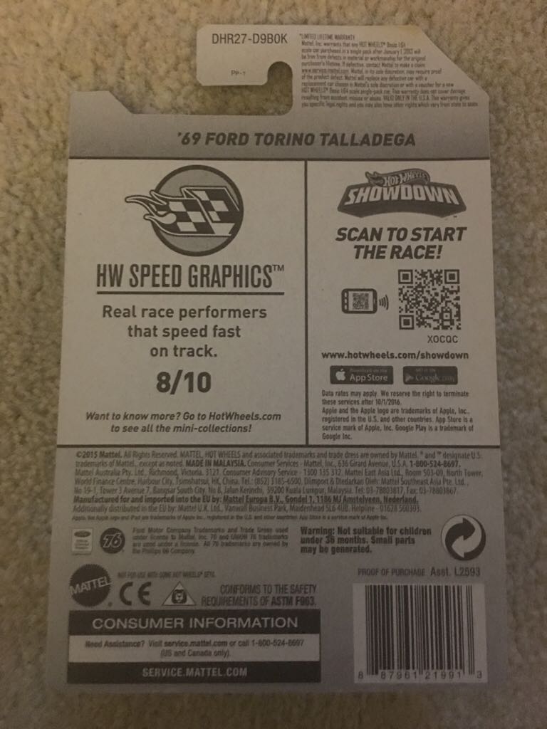 ’69 Ford Torino Talladega - HW Speed Graphics toy car collectible - Main Image 2