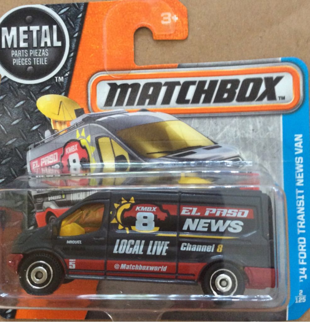 Ford Transit - 2014 News Van - 2016 - MBX Adventure City toy car collectible - Main Image 1