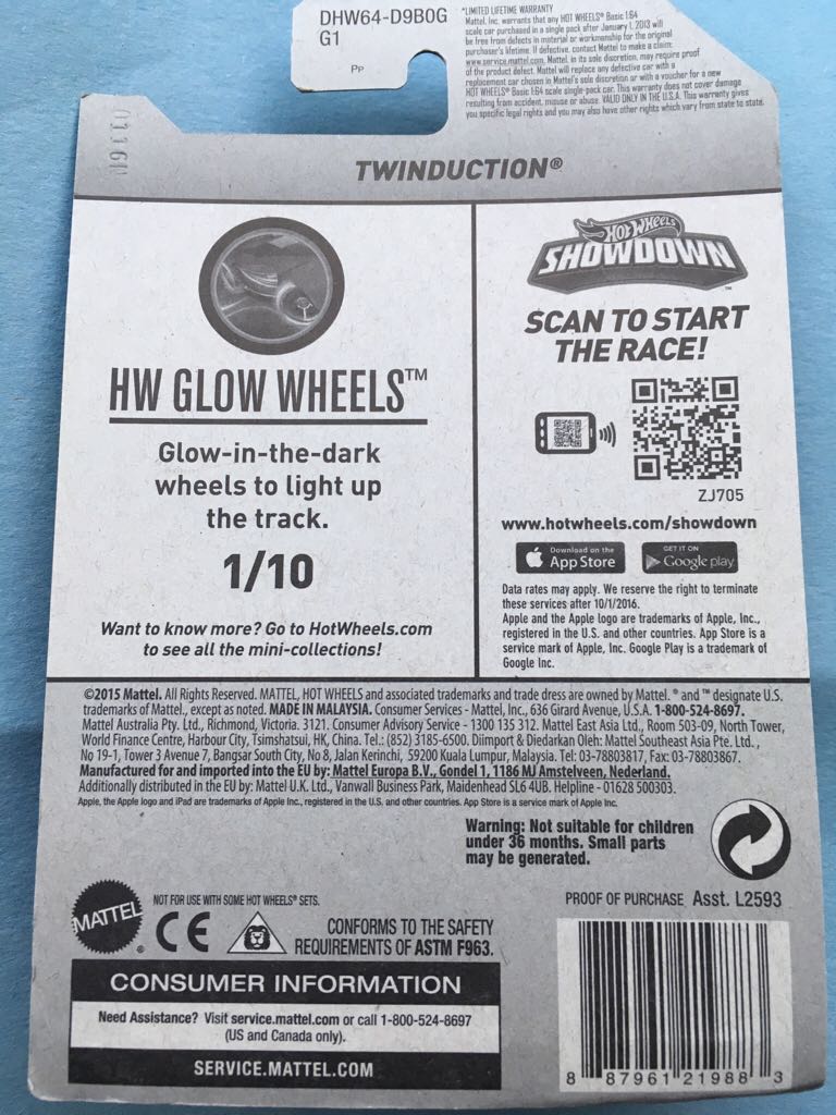 Twinduction - 2016 HW Glow Wheels toy car collectible - Main Image 2