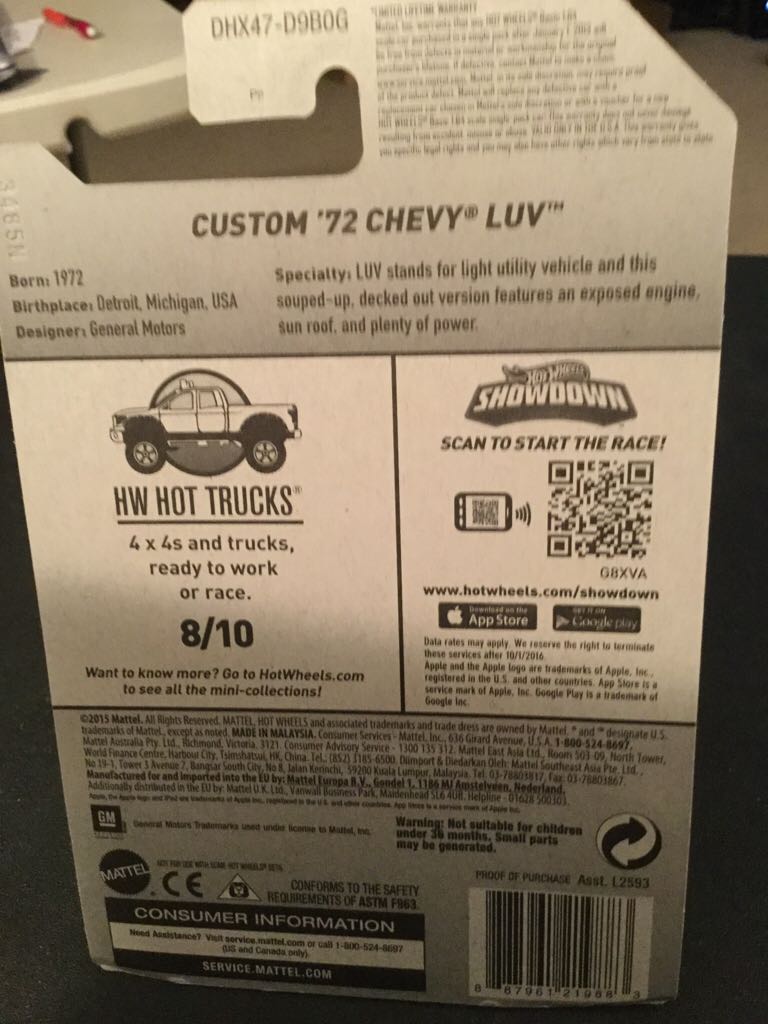CUSTOM 72 CHEVY LUV - 2016 HW Hot Trucks toy car collectible - Main Image 2