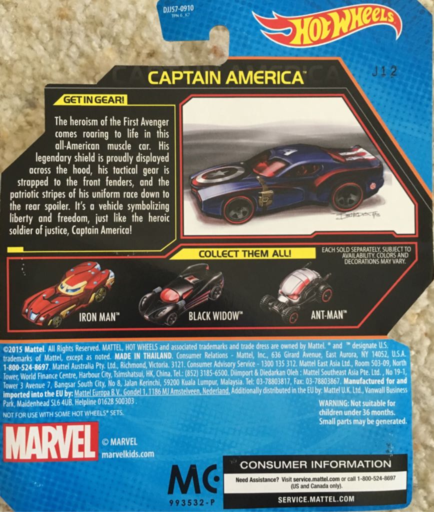 Captain America - 2016 Marvel Character Cars toy car collectible - Main Image 2