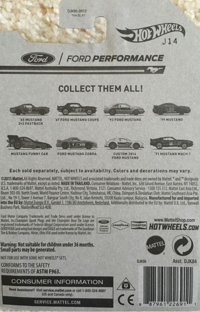 Ford Mustang Coupe, 1967 - 2016 Ford Performance toy car collectible - Main Image 2