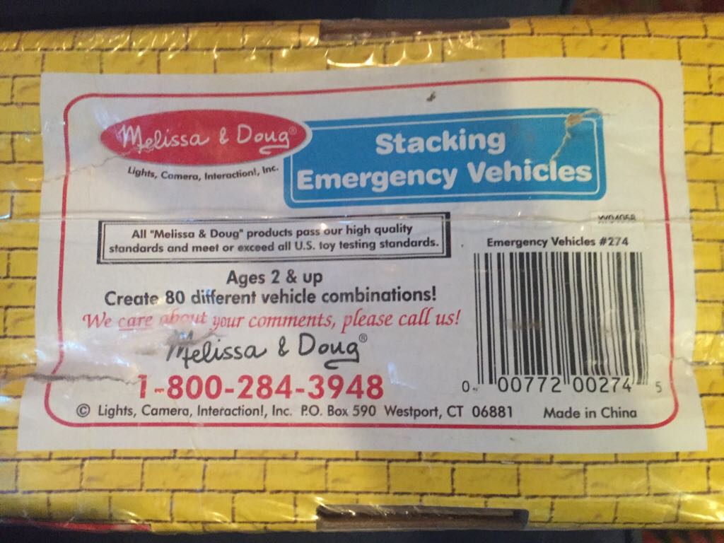 Melissa & Doug Stacking Emergency Vehicles  toy car collectible - Main Image 2