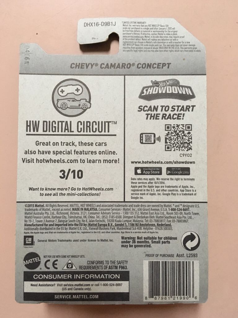 Chevy Camaro Concept - ’16 HW Digital Circuit toy car collectible - Main Image 2