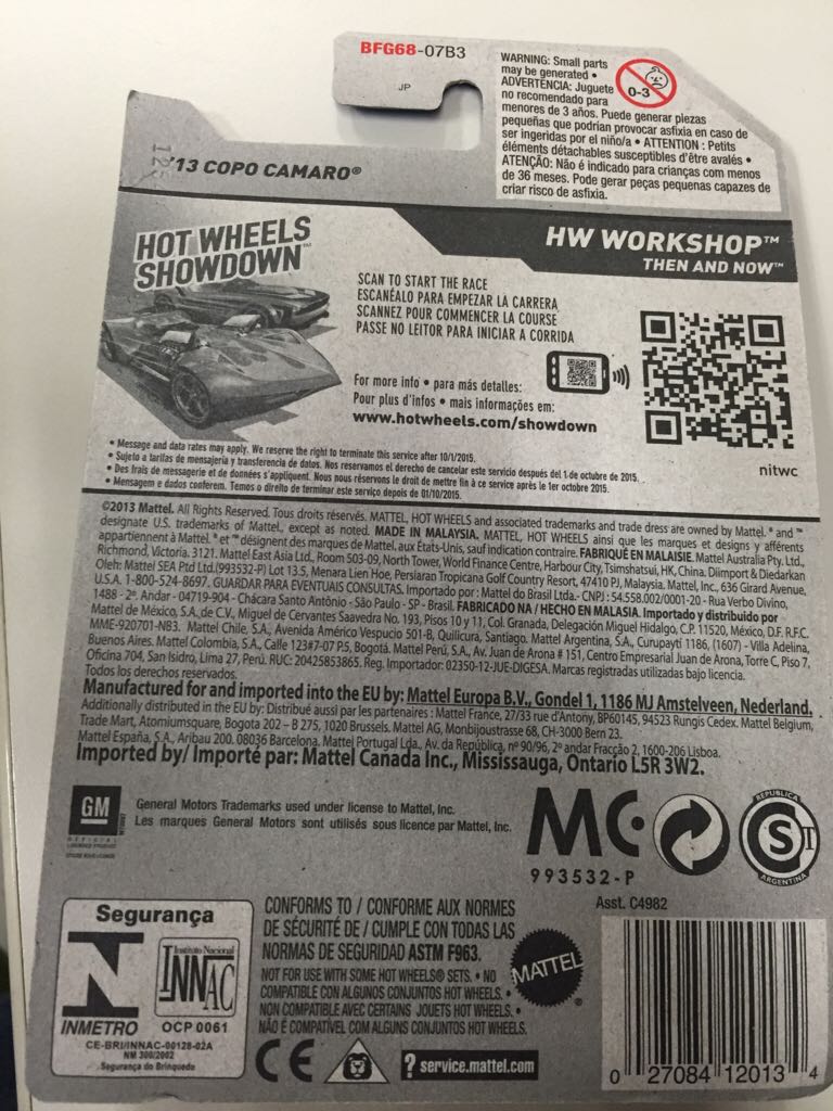 229 - 13 Copo Camaro - HW WORKSHOP toy car collectible - Main Image 2