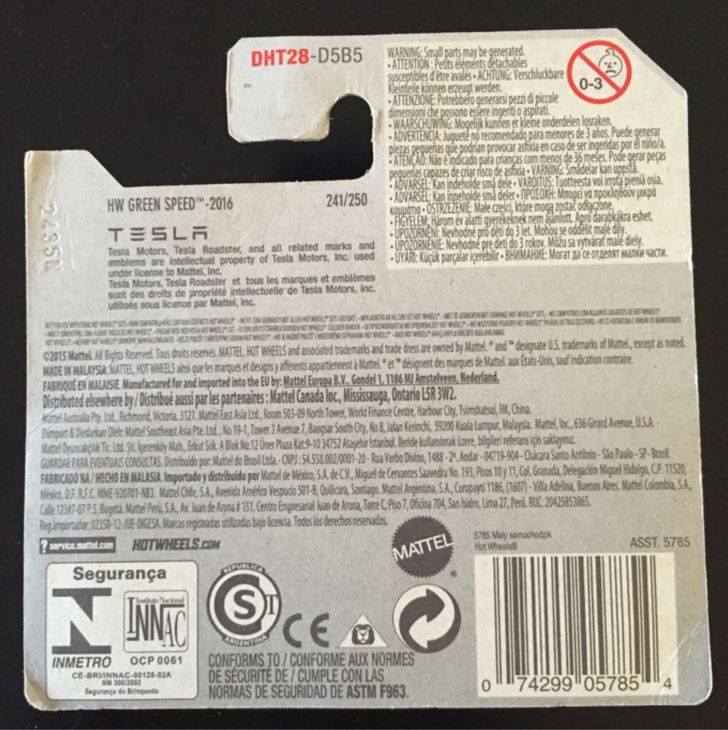 Tesla Roadster - HW Green Speed toy car collectible - Main Image 2