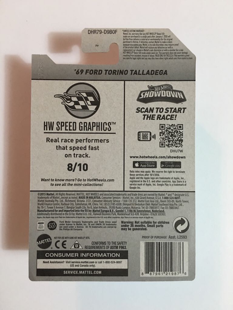 ’69 Ford Torino Talladega - HW Speed Graphics toy car collectible - Main Image 2