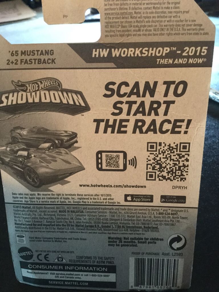 ’65 Mustang 2+2 Fastback - 2015 HW Workshop - Then And Now toy car collectible - Main Image 2