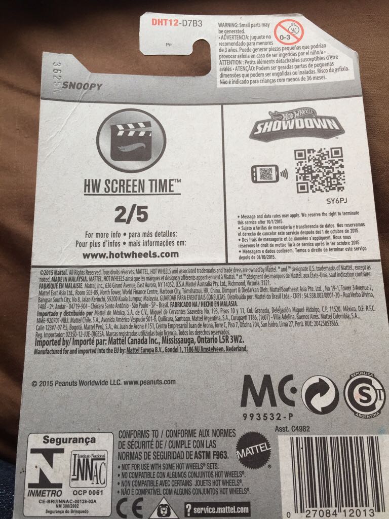 Snoopy - 2016 HW Screen Time toy car collectible - Main Image 2