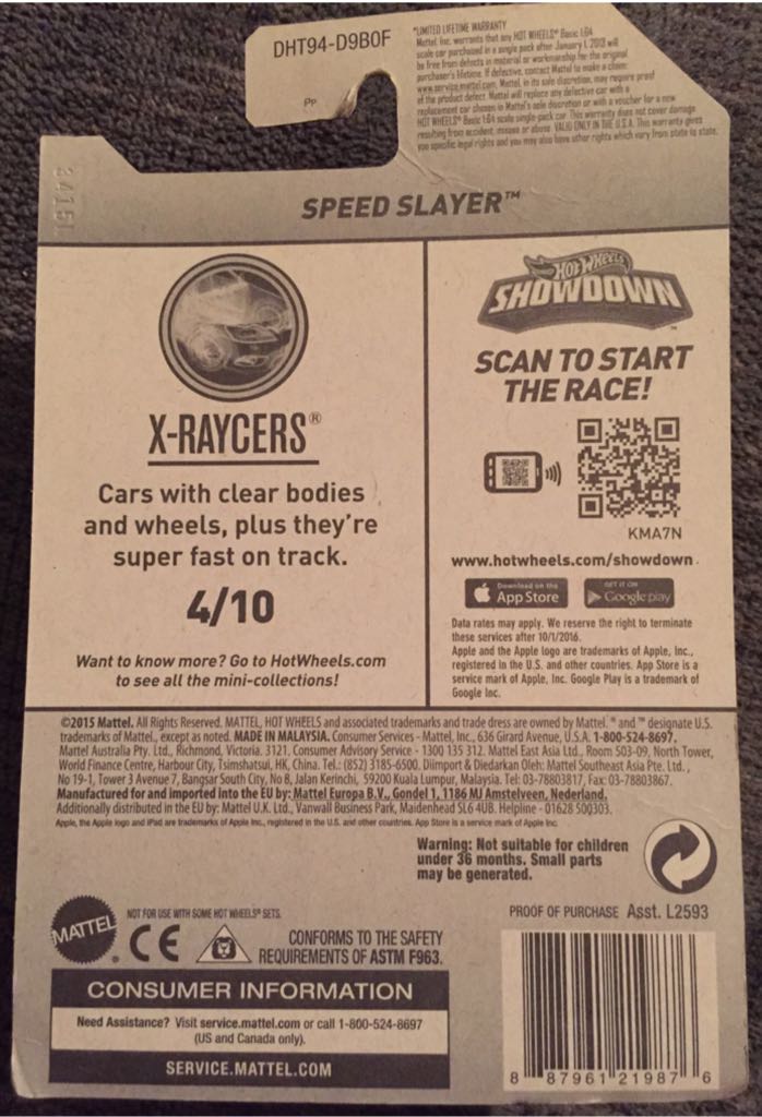 Hot Wheels Speed Slayer - ’16 X-Raycers toy car collectible - Main Image 2