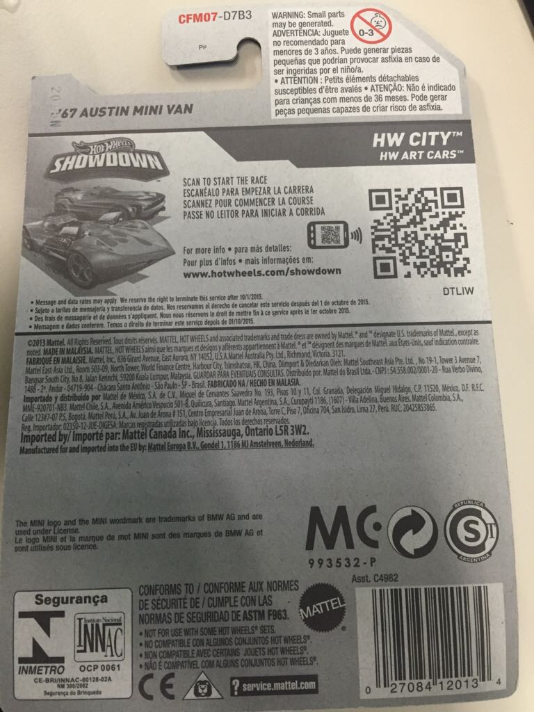 ’67 Austin Mini Van - ’14 HW City toy car collectible - Main Image 2