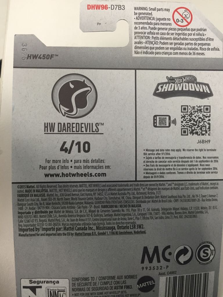 HW450F - 2016 Daredevils toy car collectible - Main Image 2