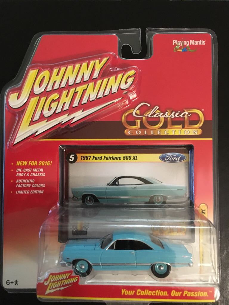 Johnny Lightning 1967 Ford Fairlane 500 XL - Classic Gold 2016 Release 1 toy car collectible - Main Image 1