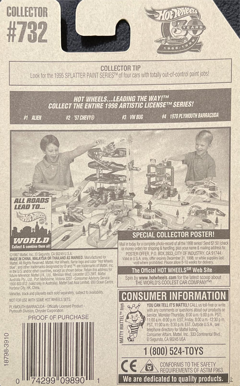 Plymouth Barracuda 1970 - 1998: HW Artistic License Series toy car collectible - Main Image 2