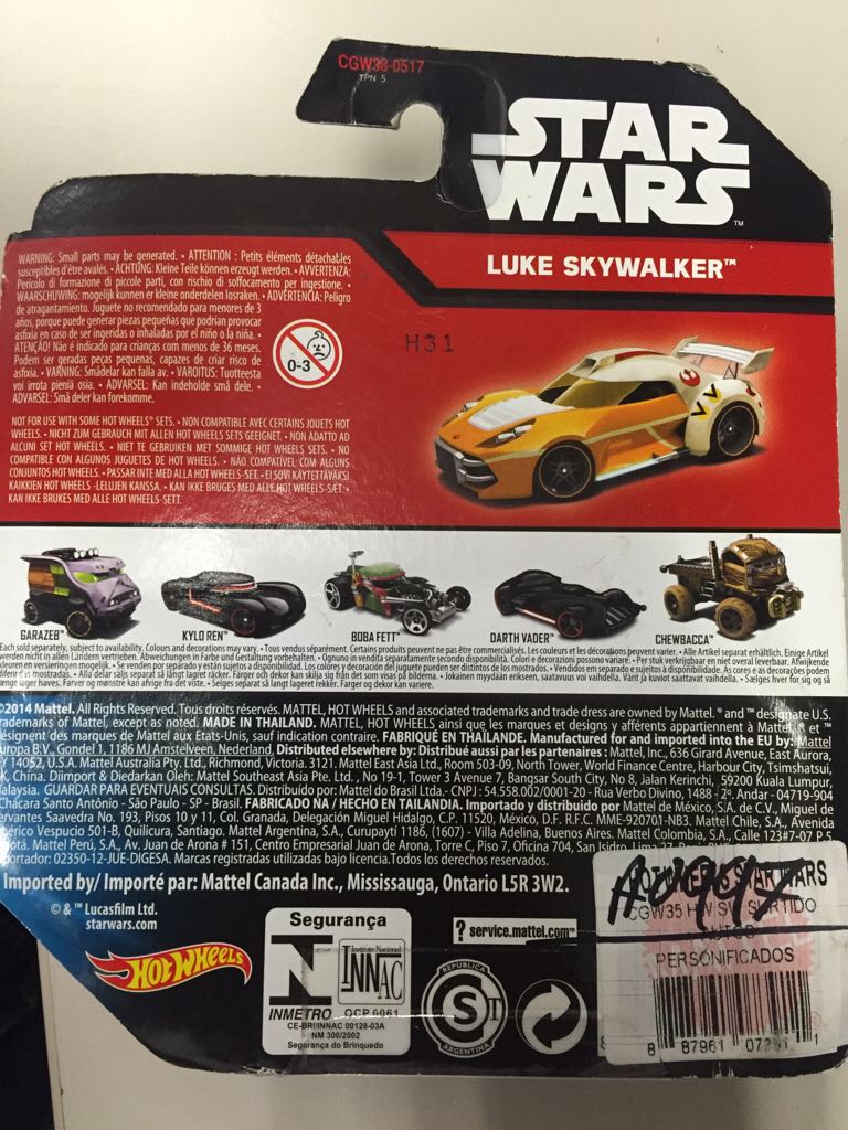 CHARACTER CAR : Luke Skywalker - star wars toy car collectible - Main Image 2