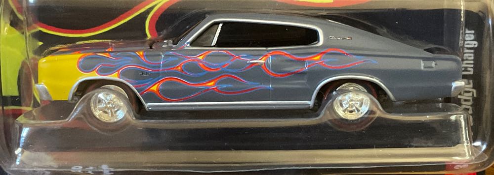 *Dodge Charger ’66, Gray w/Flames - Johnny Lightning: Flames, The Series toy car collectible - Main Image 2