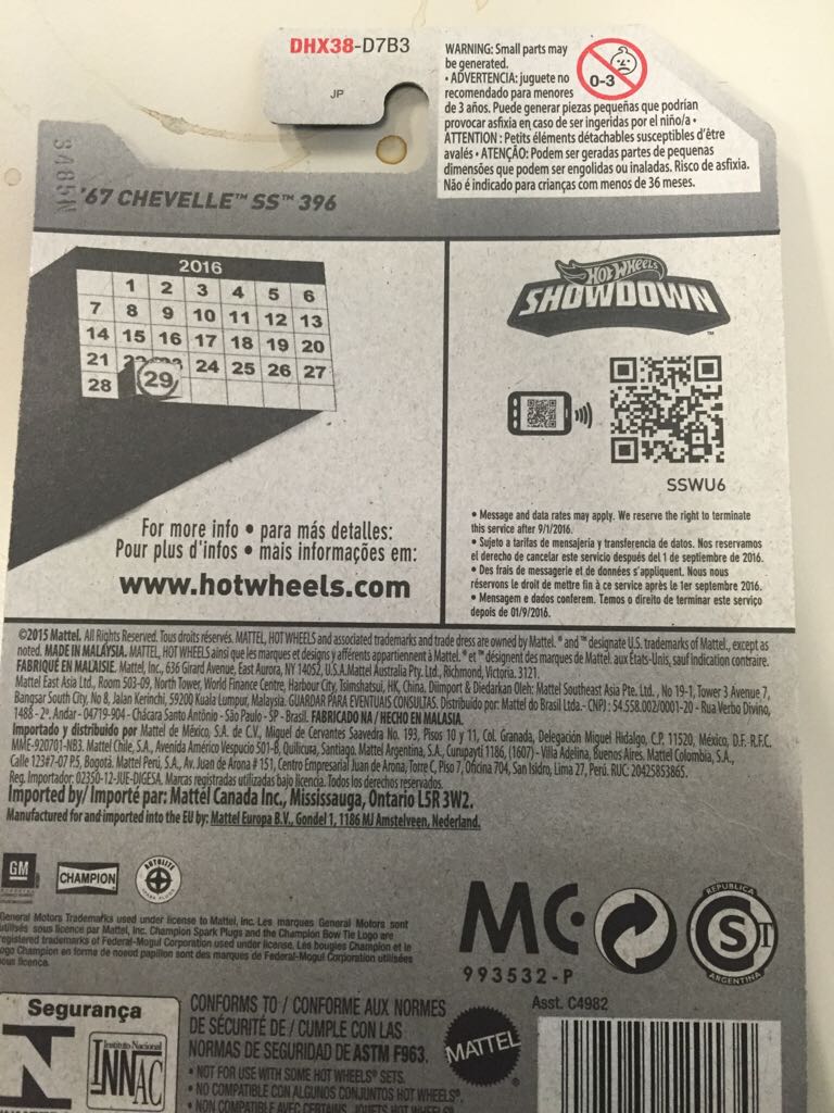 1967 Chevelle SS 396 - HW Flames toy car collectible - Main Image 2