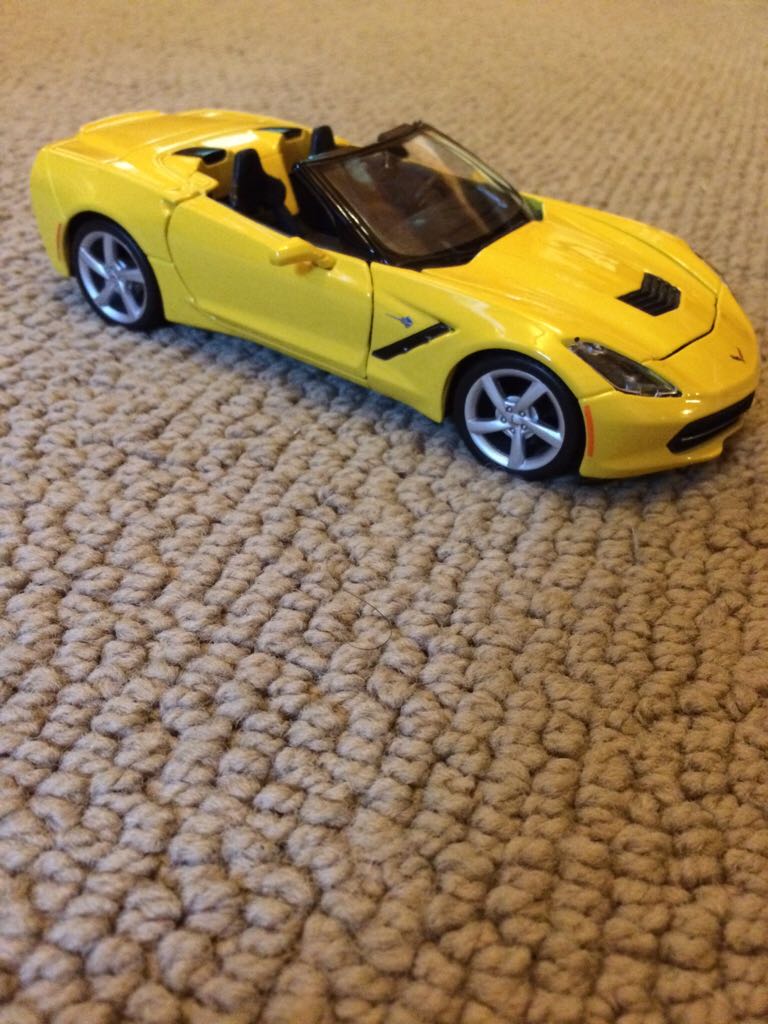 Large Yellow Corvette  toy car collectible - Main Image 1
