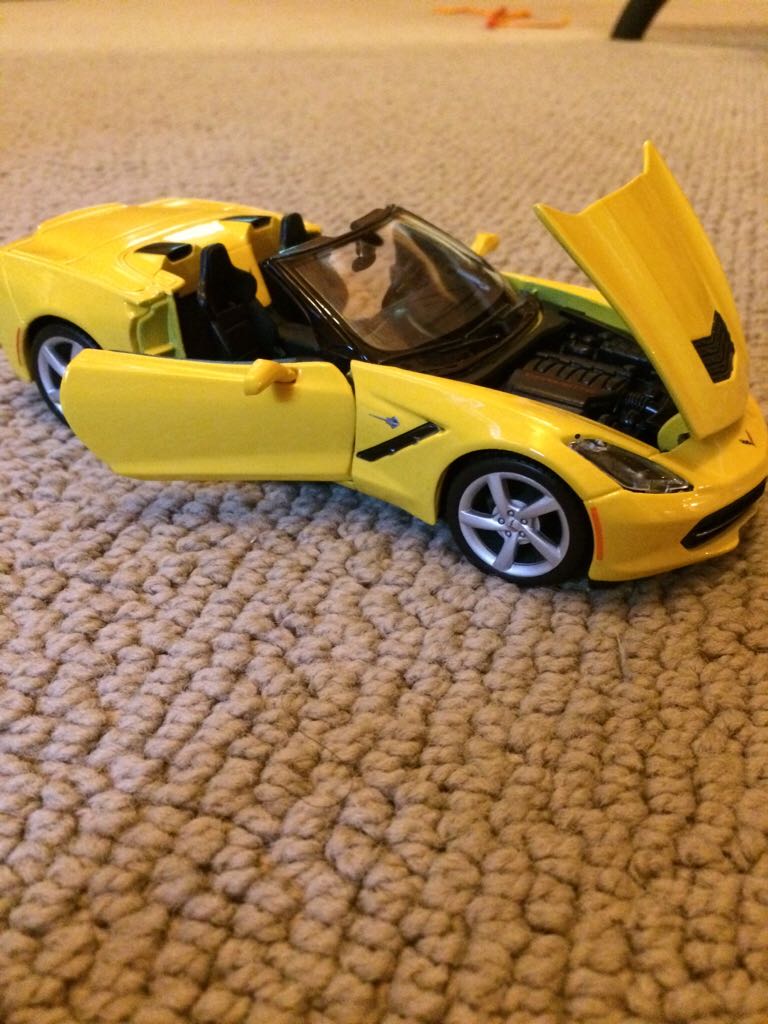 Large Yellow Corvette  toy car collectible - Main Image 2