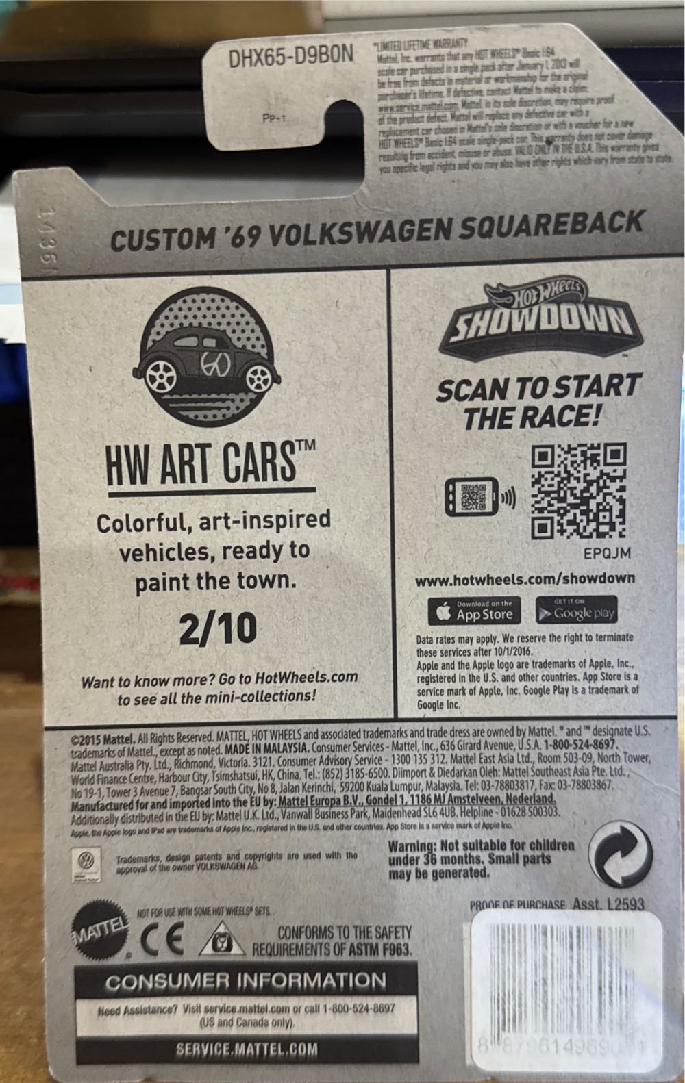 Custom ’69 Volkswagen Squareback - 2016 - HW Art Cars toy car collectible - Main Image 2