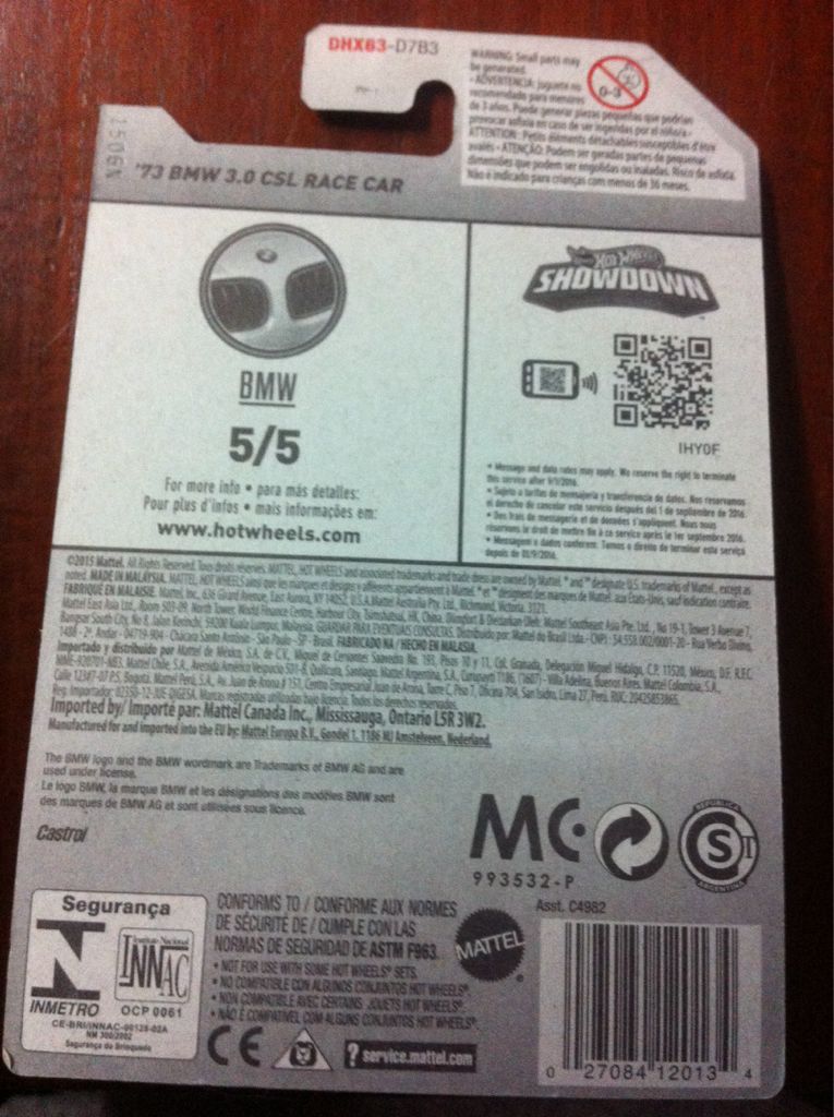 1973 BMW 3.0 CSL Race Car - BMW toy car collectible - Main Image 2