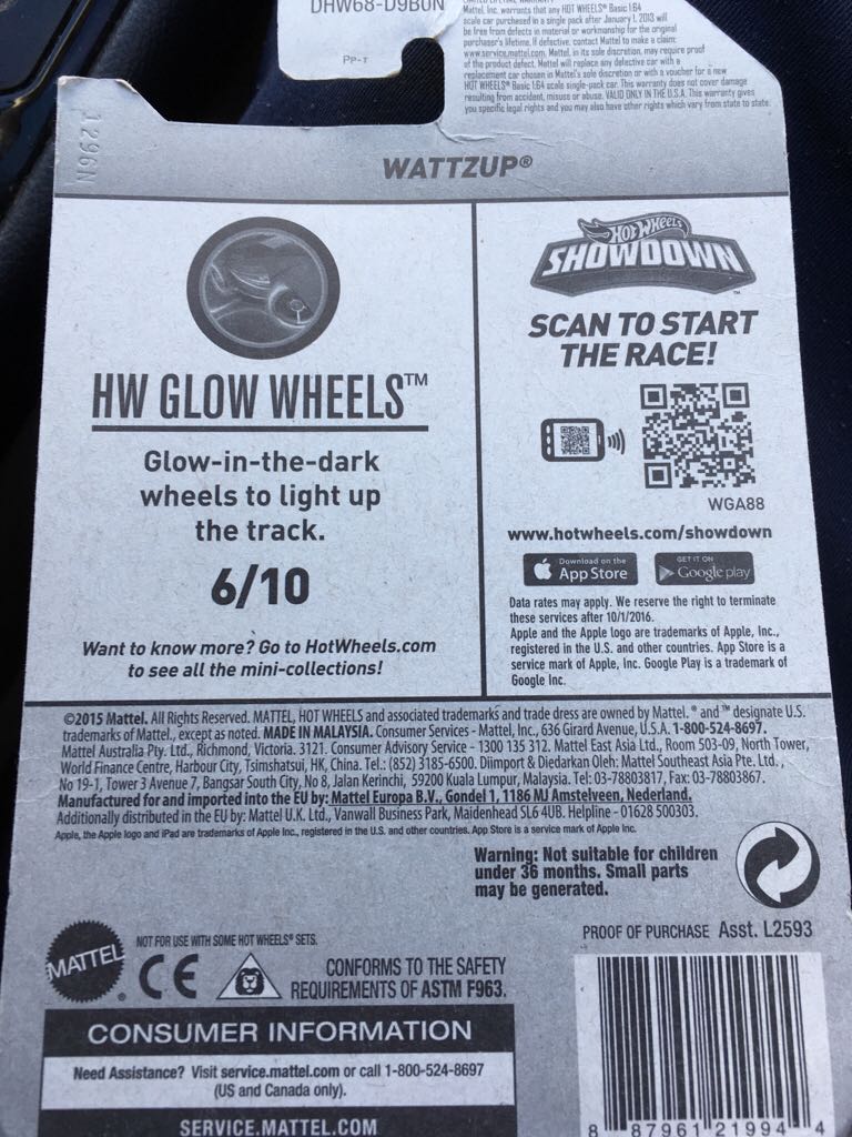 Wattzup - 2016 - HW Glow Wheels toy car collectible - Main Image 2