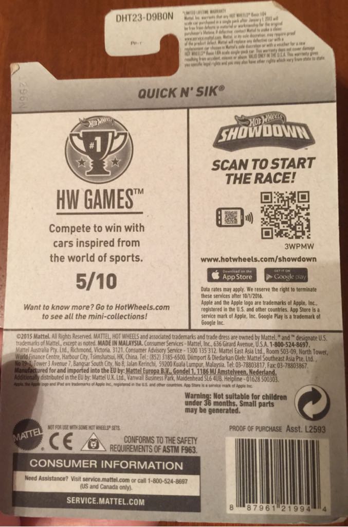 Quick N’ Sik - 2016 - HW Games toy car collectible - Main Image 2