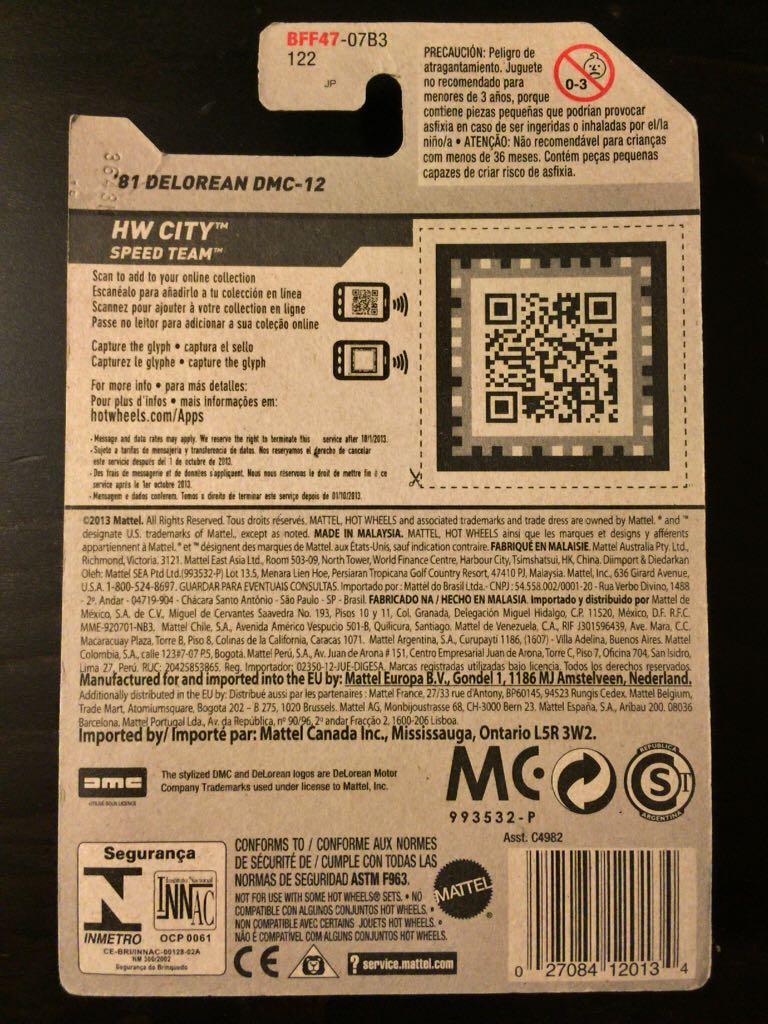 Delorean DMC-12 ’81 - HW City - Speed Team toy car collectible - Main Image 2