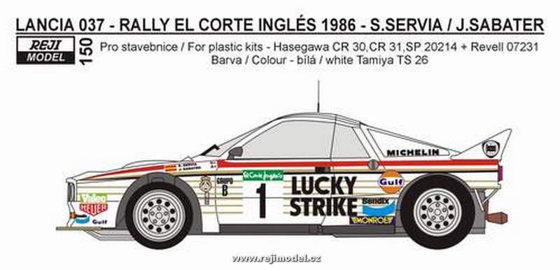Lancia 037 Scalextric N1 1986 Rally El Corte Ingles - Rally 80’s toy car collectible - Main Image 2