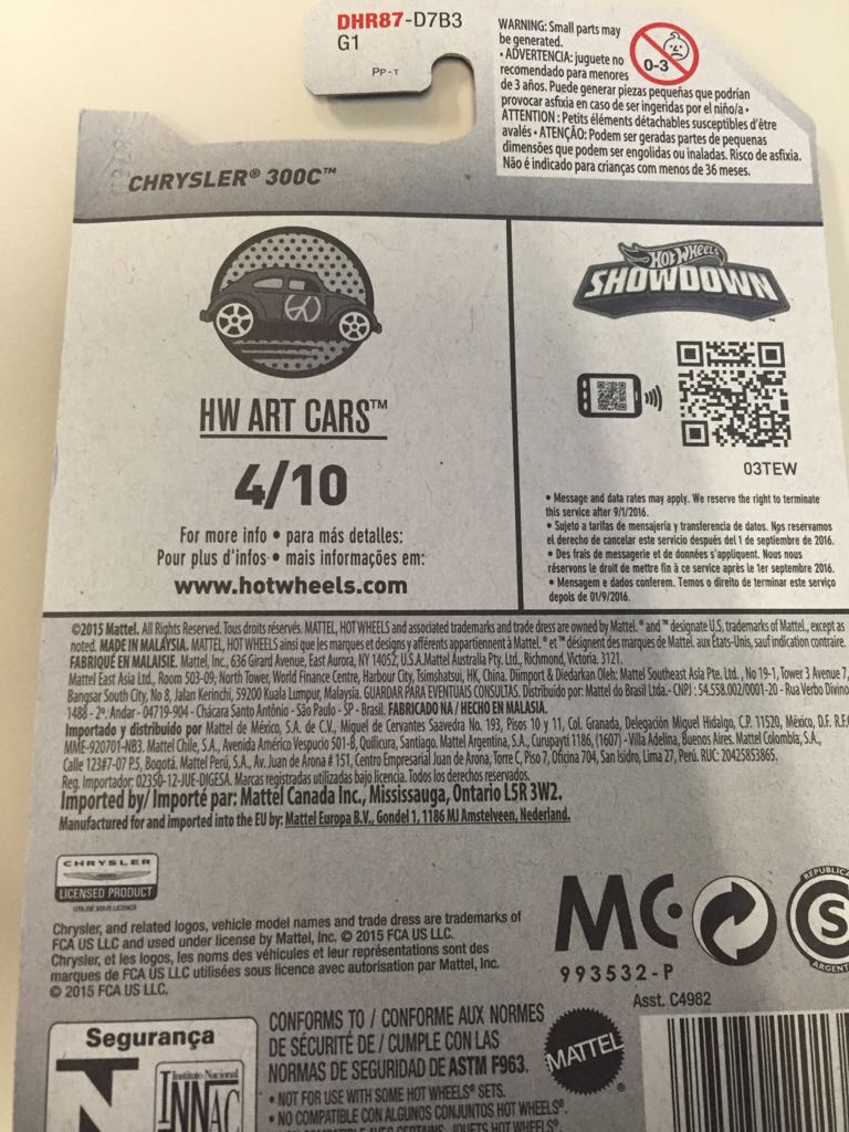 Chrysler 300C - HW Art Cars toy car collectible - Main Image 2