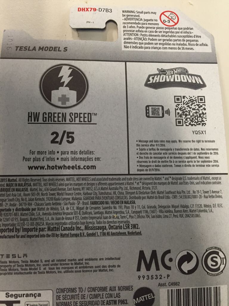 Tesla Model S - 2016 HW Green Speed toy car collectible - Main Image 2