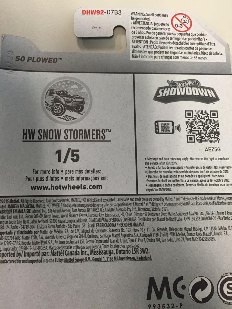 So Plowed - 2016 HW Snow Stormers toy car collectible - Main Image 2