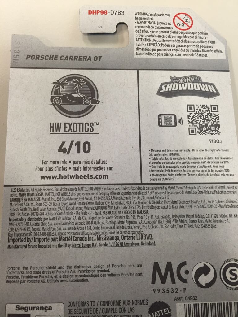 Porsche Carrera GT - ’16 HW Exotics toy car collectible - Main Image 2