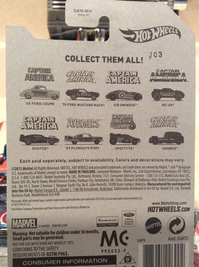 Captain America Comic Book Series Cars - DC And Marvel Comic Cars toy car collectible - Main Image 2