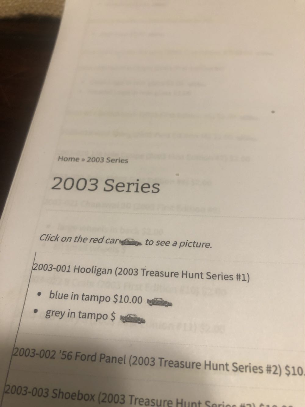 Hooligan - 2003 Treasure Hunt Series toy car collectible - Main Image 3