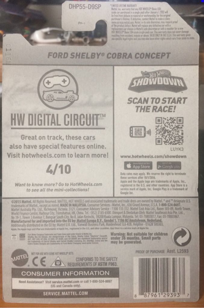 Ford Shelby Cobra Concept - HW Digital Circuit toy car collectible - Main Image 2