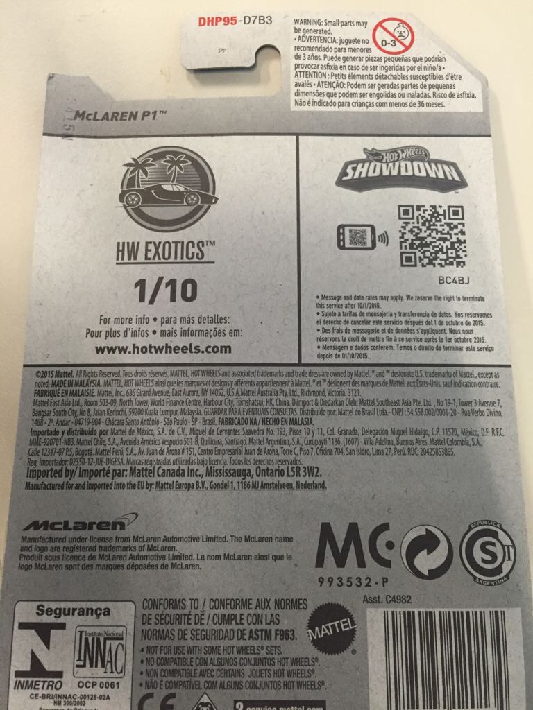 McLaren P1 - HW Exotics toy car collectible - Main Image 2