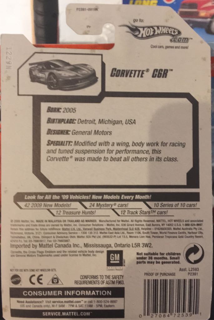 Corvette C6R - Hot Wheels Racing ’09 toy car collectible - Main Image 2