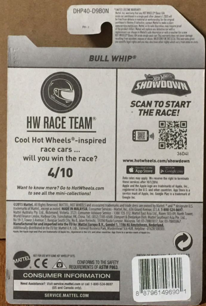 Hot Wheels Bull Whip - 2016 HW Race Team toy car collectible - Main Image 2