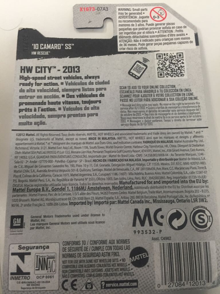 TH - ’10 Camaro SS - Treasure Hunt ’13 toy car collectible - Main Image 2